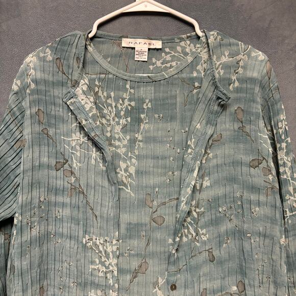 Vintage Rafael Maxi Dress Cardigan Set Textured Pleat Medium Cottagecore Granny - Picture 10 of 10